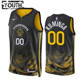 Camiseta Niños Golden State Warriors Jonathan Kuminga 00 2022-23 Nike City Edition Negro Swingman